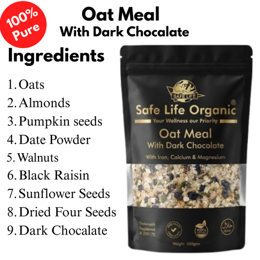 Safe Life Organic Dark Chocolate Oat Meal - 500g