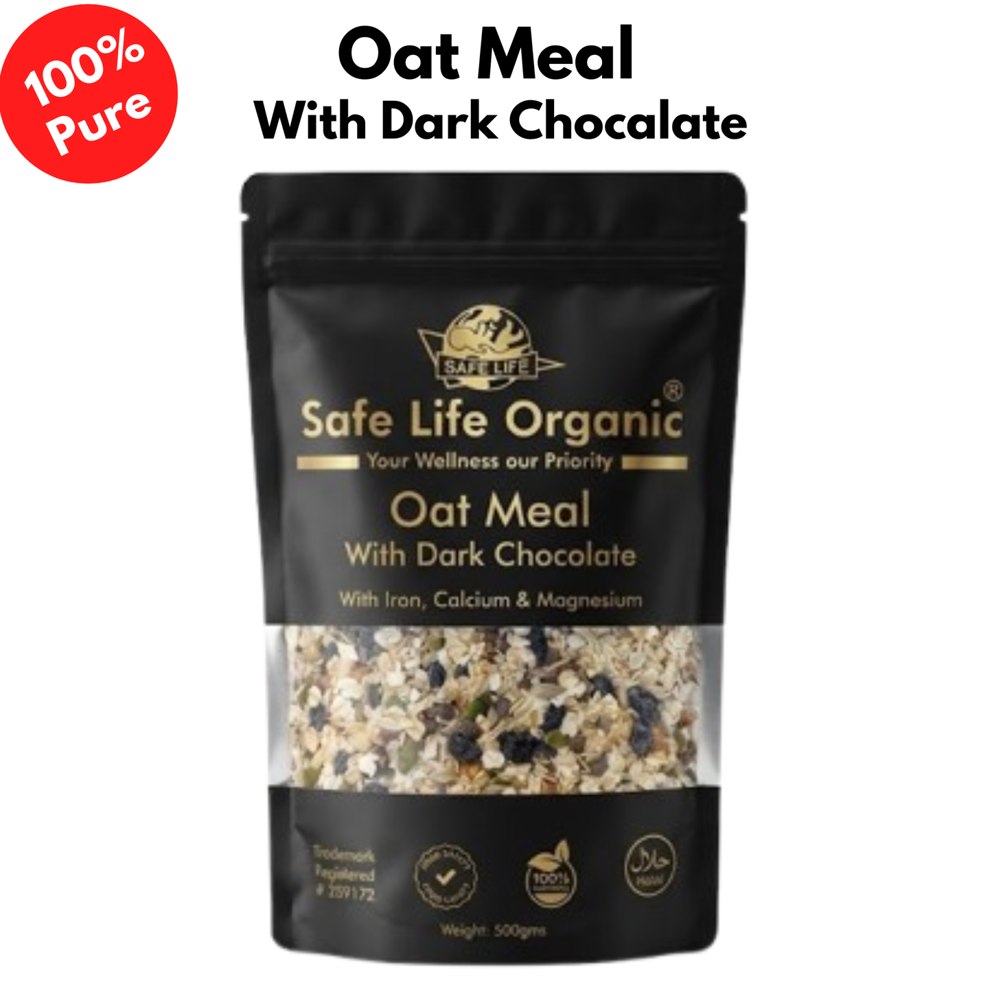 Safe Life Organic Dark Chocolate Oat Meal - 500g